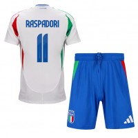 Echipament fotbal Italia Giacomo Raspadori #11 Tricou Deplasare European 2024 pentru copii maneca scurta (+ Pantaloni scurti)